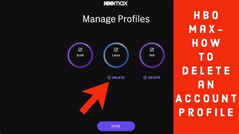 hbo max delete profile|How to Delete HBO Max Account and Profiles